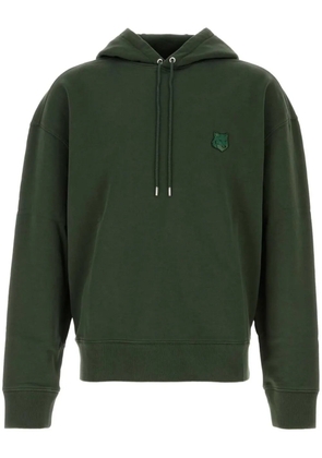 Maison Kitsuné Fox Head-appliqué hoodie - Green