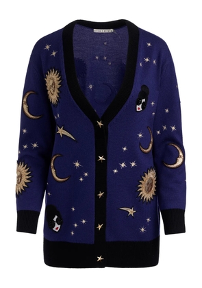alice + olivia celestial-motif cardigan - Blue