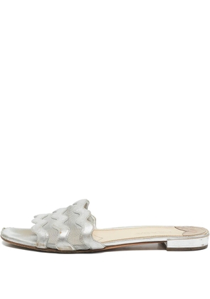 Prada Pre-Owned wave-mesh slide sandals - Silver