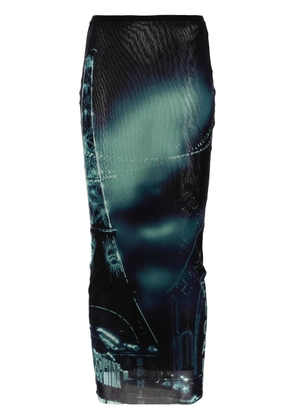 Jean Paul Gaultier Pigalle-print maxi skirt - Blue