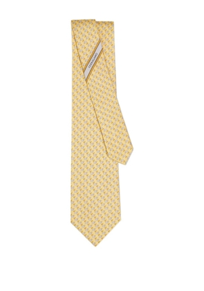 Ferragamo whale-print silk tie - Yellow