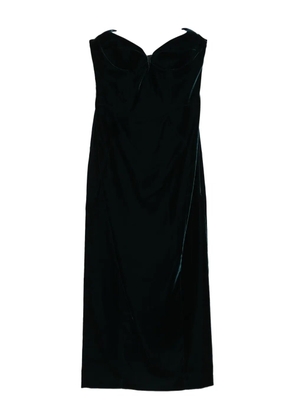 Mugler velvet strapless midi dress - Green