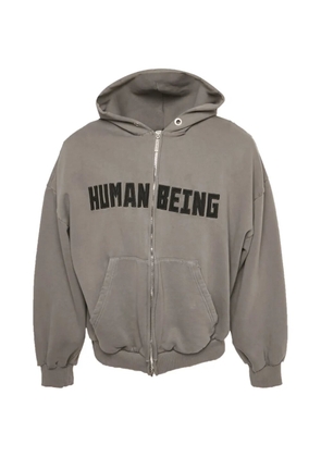 Balenciaga Pre-Owned long-sleeve pocket hoodie - Grey