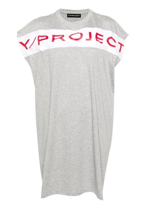 Y/Project logo-print cotton dress - Grey