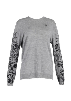 Moschino Pre-Owned printed-sleeves sweater - Grey
