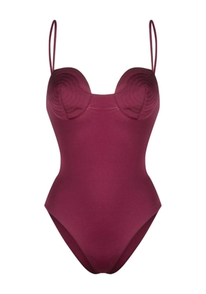 Noire Swimwear tonal-stitch detail swimsuit - Pink