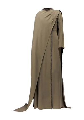 THA SEEN beaded-embroidered maxi dress - Neutrals