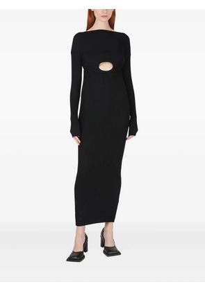 Wynn Hamlyn ribbed high-neck cut-out midi dress - Black