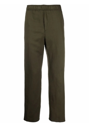ETRO logo-tape detail straight-leg trousers - Green