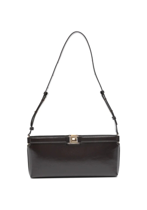 Elisabetta Franchi zip-up shoulder bag - Brown