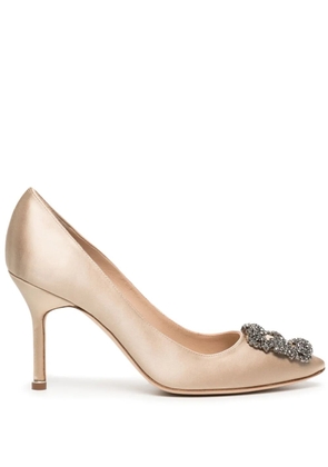 Manolo Blahnik Hangisi satin pumps - Neutrals