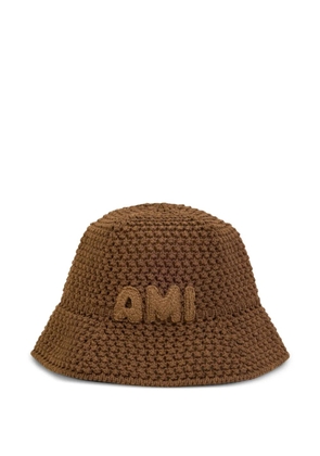 AMI Paris Ami-patch bucket hat - Brown