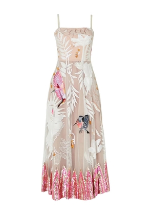 Temperley London opera floral-embroidered maxi dress - White