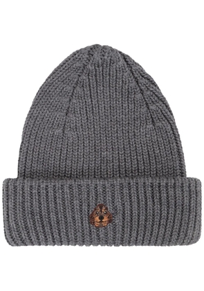 PELO FOUNDATION dog-appliqué beanie - Grey