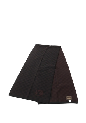 Louis Vuitton Pre-Owned 2010s Petit Damier wool scarf - Brown
