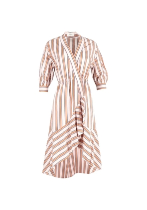 Ba&Sh Nastasia striped wrap midi dress - Neutrals