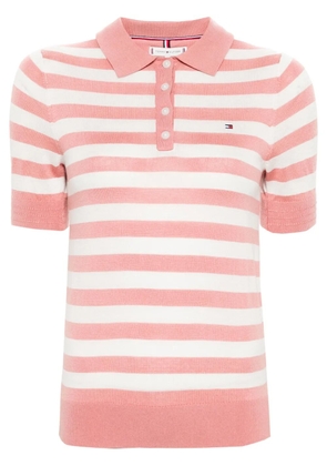 Tommy Hilfiger striped knitted polo shirt - Pink