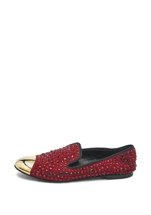 Giuseppe Zanotti Vintage crystal-embellished cap-toe loafers - Red
