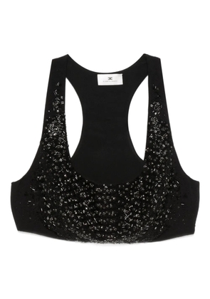 Elisabetta Franchi embellished cropped top - Black