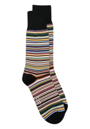 PS Paul Smith artist stripe-pattern socks - Black