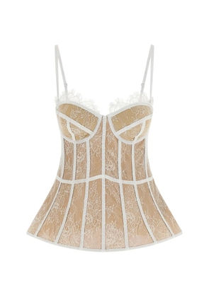 Giuseppe Di Morabito lace bustier top - Neutrals