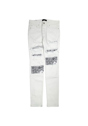 AMIRI bandana-patch jeans - White
