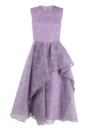 ERDEM tiered floral organza cloqué dress - Purple
