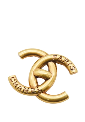 CHANEL Pre-Owned 2021 Gold Plated CC Brooch costume brooch