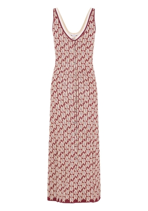 Rabanne monogram-pattern scoop-neck dress - Brown
