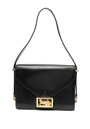 Celine Pre-Owned 1970s pre-owned Carriage-plaque shoulder bag - Black