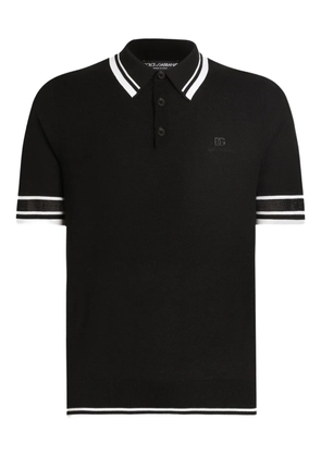 Dolce & Gabbana contrast-trim polo shirt - Black
