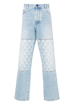 COUNTY OF MILAN Cross-print straight-leg jeans - Blue