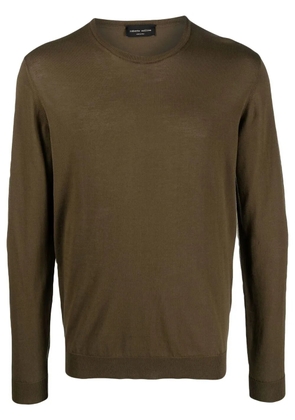 Roberto Collina crew-neck long-sleeve jumper - Green