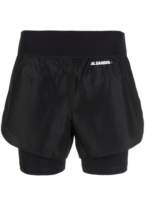 Jil Sander + logo-print layered shorts - Black