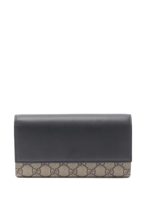 Gucci Pre-Owned GG Supreme bi-fold long wallet - Black