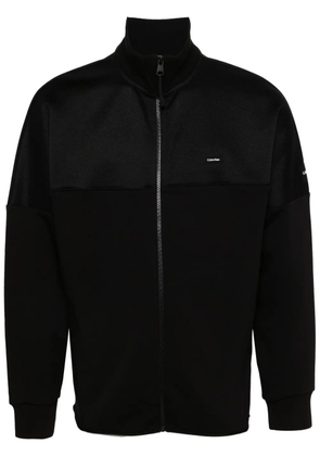 Calvin Klein logo-patch zip-up sweatshirt - BEH CK BLACK