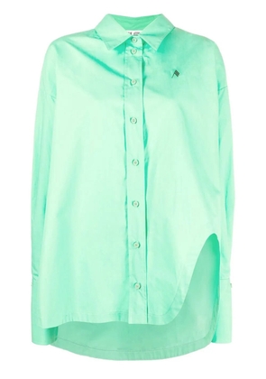 The Attico asymmetric cotton shirt - Green