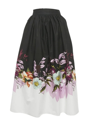 Elie Saab floral-print midi skirt - Black