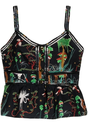 Hayley Menzies graphic-print sleeveless top - Black