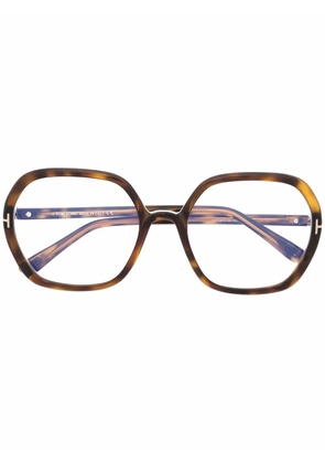TOM FORD Eyewear oversized round glasses - Brown