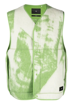 Y-3 graphic-print felted vest - White