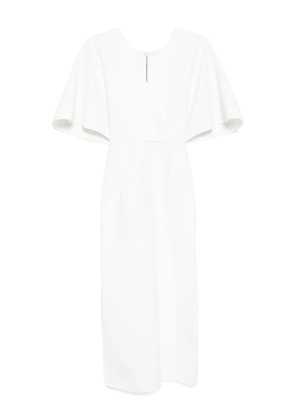 Maticevski v-neck short sleeves midi dress - White