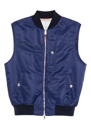 Brunello Cucinelli zip-uppadded gilet - Blue