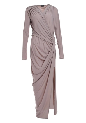 Atlein V-neck draped maxi dress - Purple