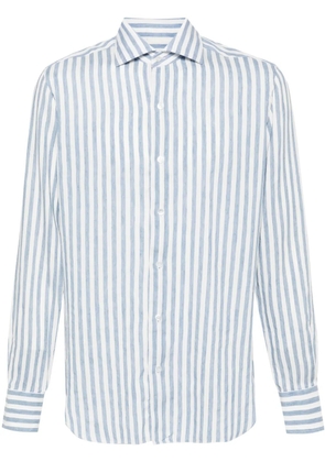 Barba spread-collar striped shirt - Blue