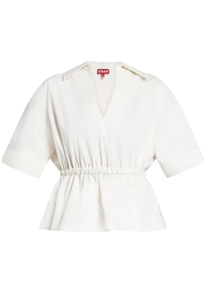STAUD Bristol peplum-hem blouse - White
