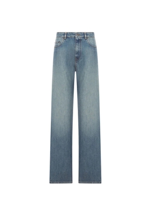 Miu Miu embroidered-logo regular jeans - Blue