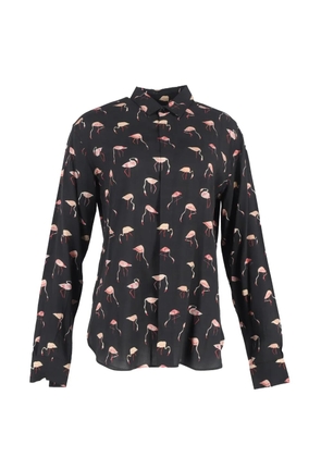 Saint Laurent Pre-Owned flamingo-print shirt - Black