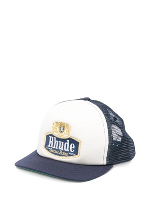 RHUDE embroidered-logo mesh-back trucker hat - Blue
