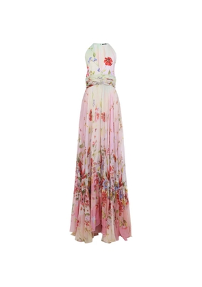Roberto Cavalli floral-print halterneck dress - Pink